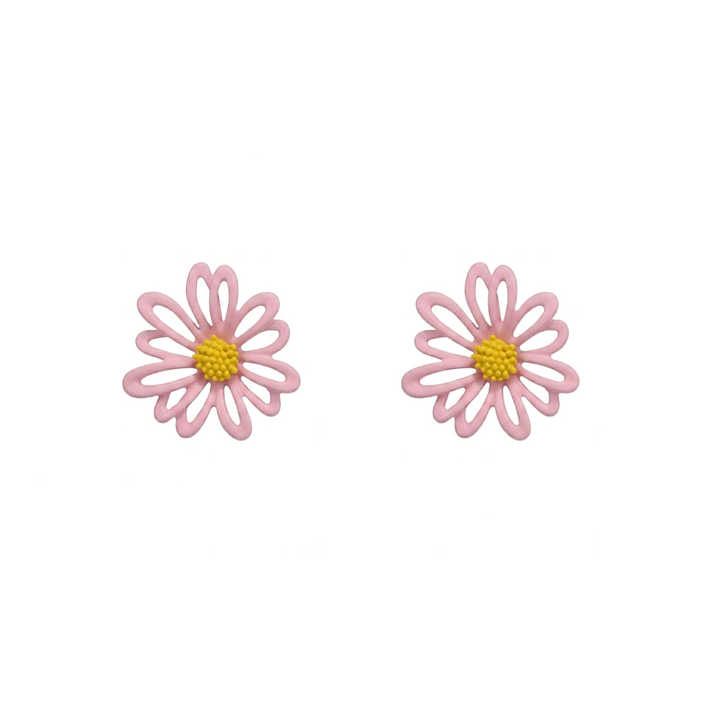 Pink Dainty Daisy Earrings