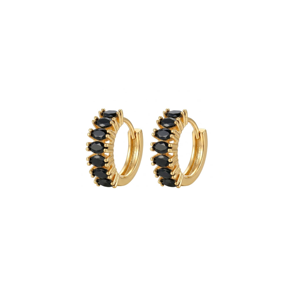Black Small Hoops