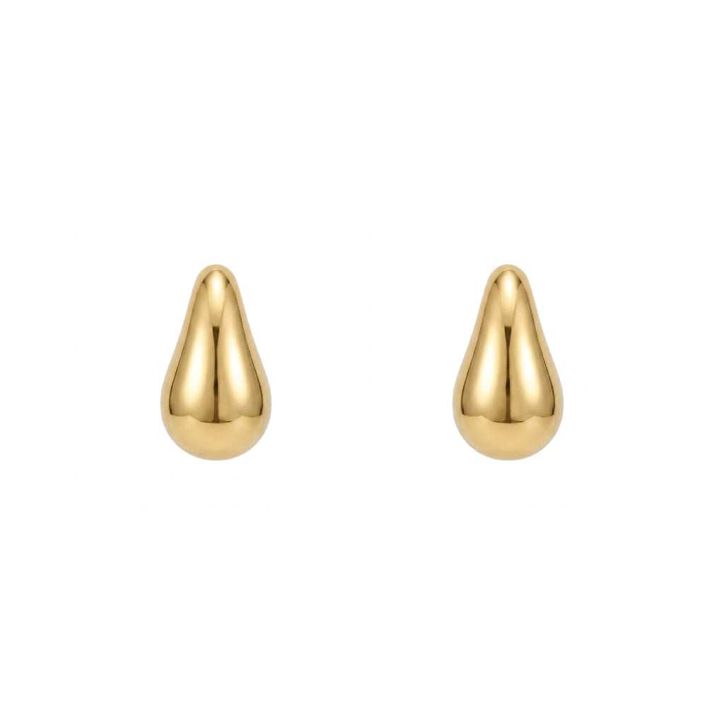 Teardrop Gold Stud Earrings