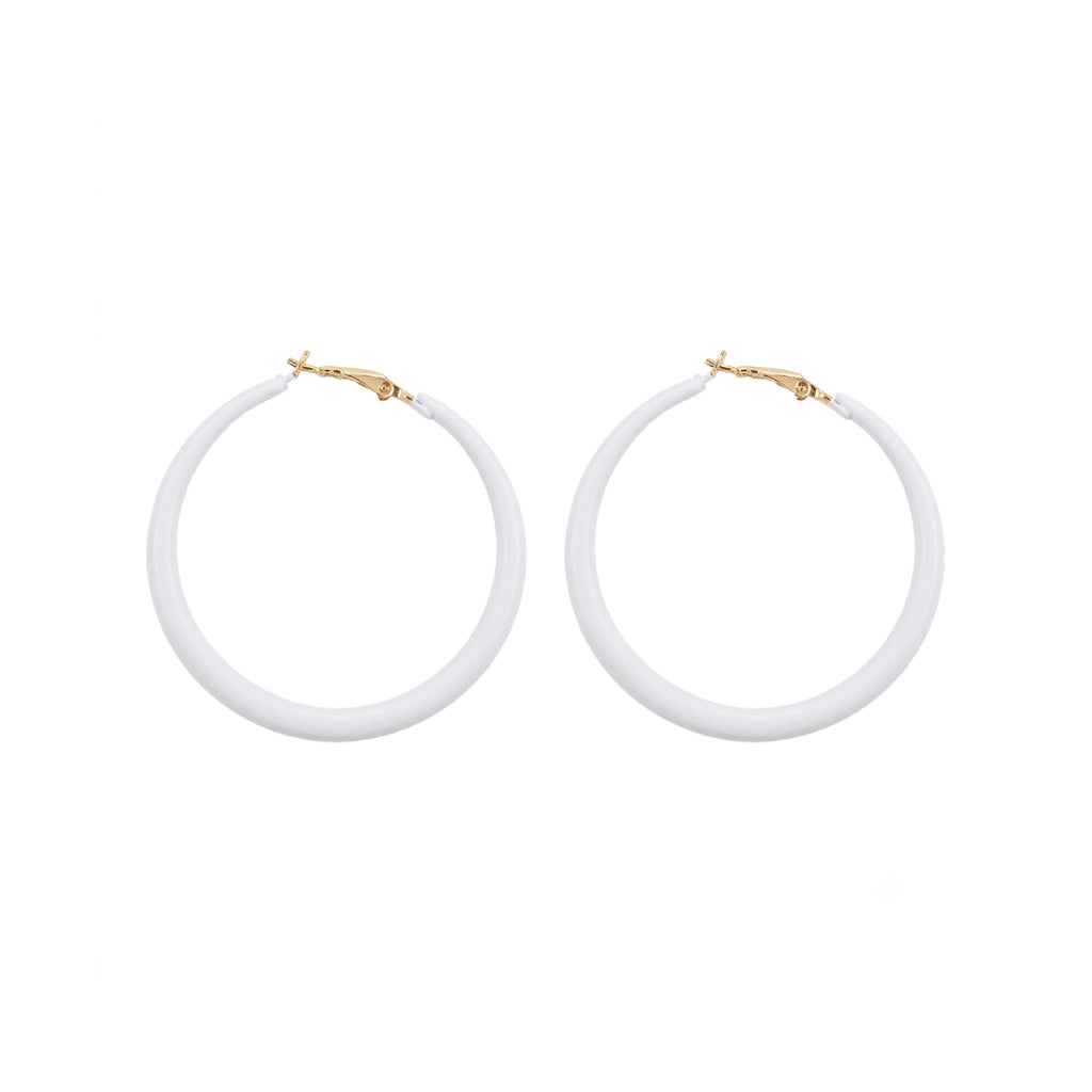 White Glossy Hoops