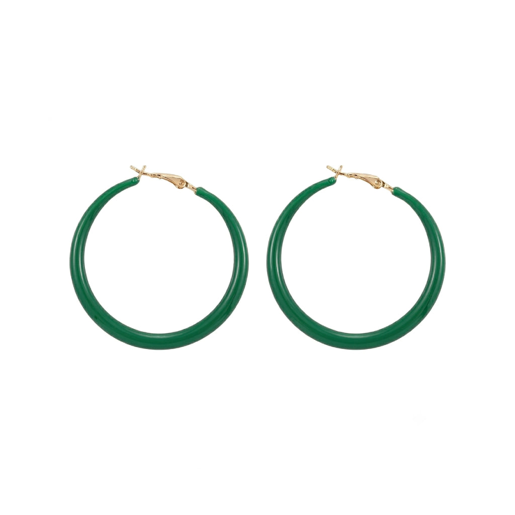 Green Glossy Hoops