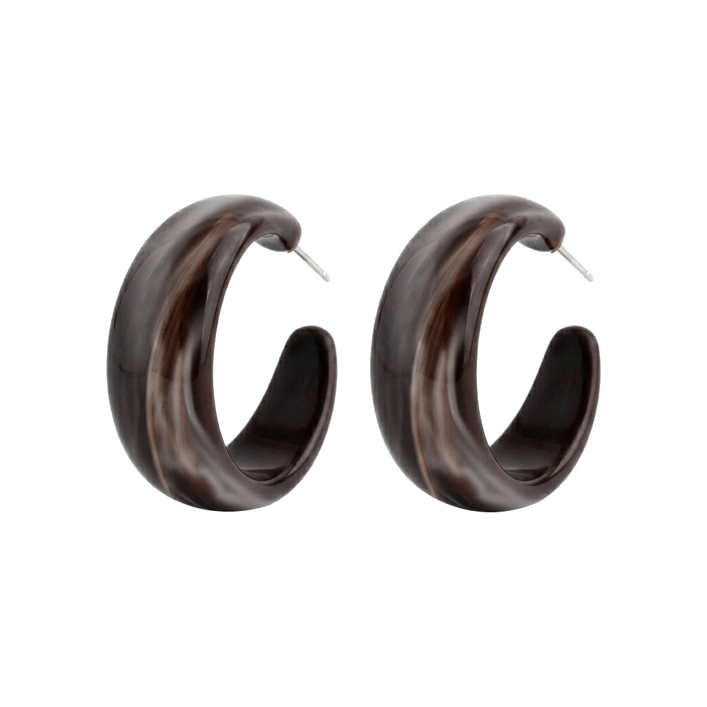 Dark Brown Chunky Hoops