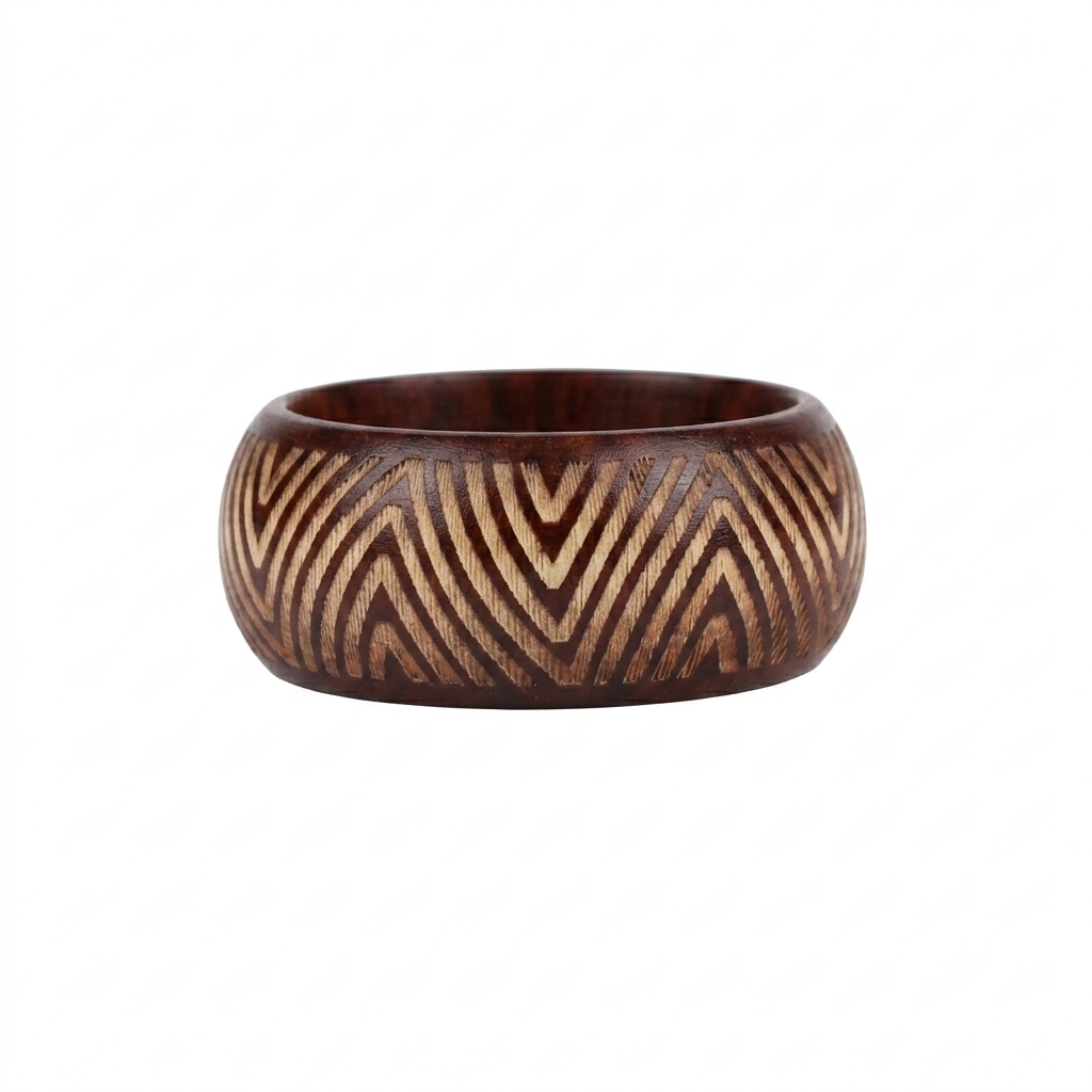 Chevron Pattern Wood Bangle