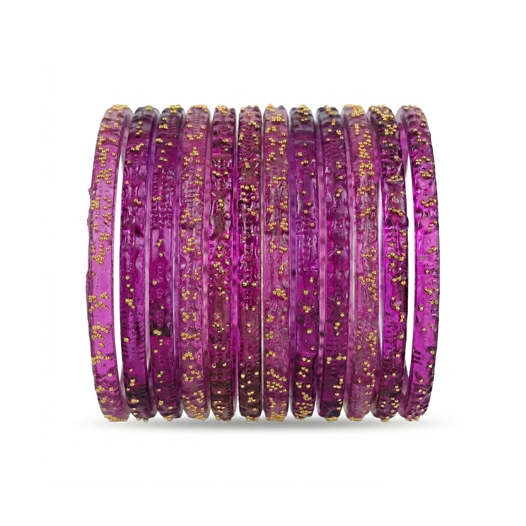 Purple Raindrop Glass Bangles