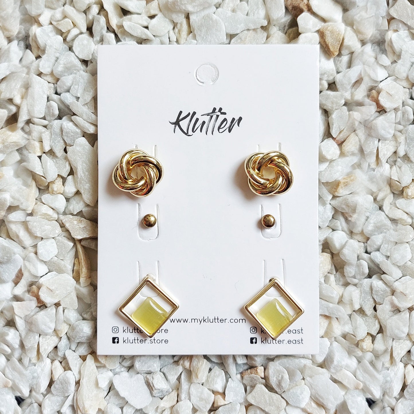 Yellow and Gold Earrings Set