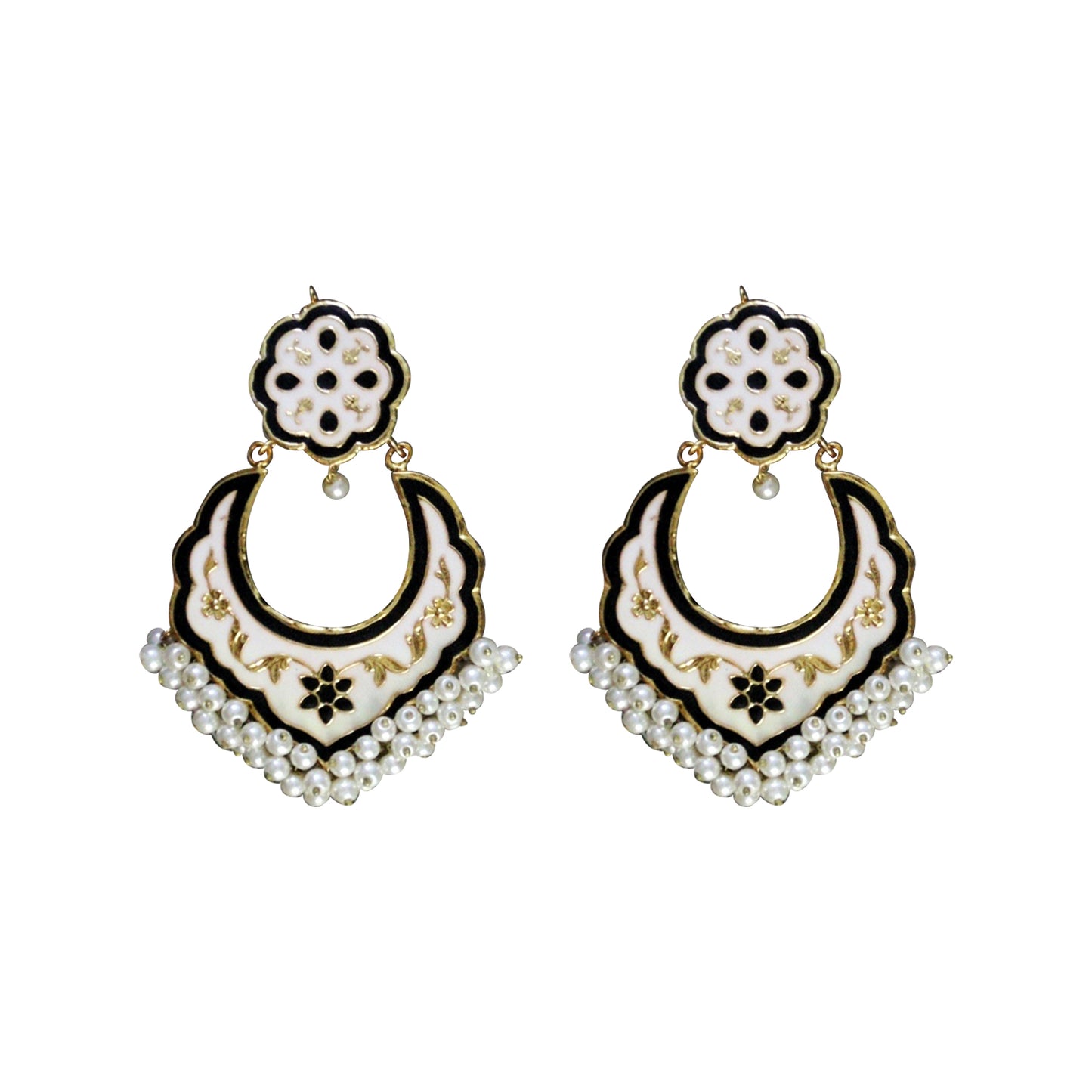 Black Meenakari Earrings