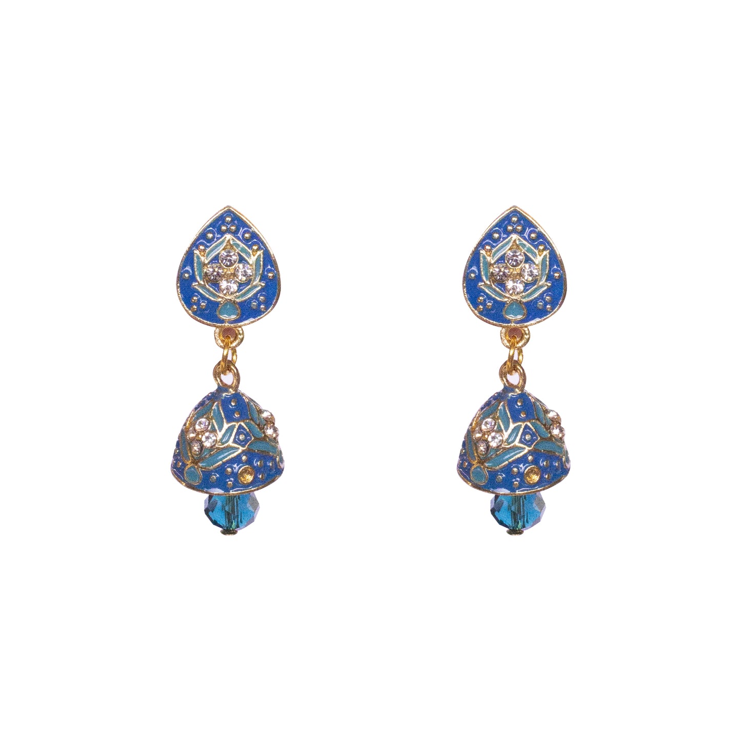 Blue Meenakari Jhumki