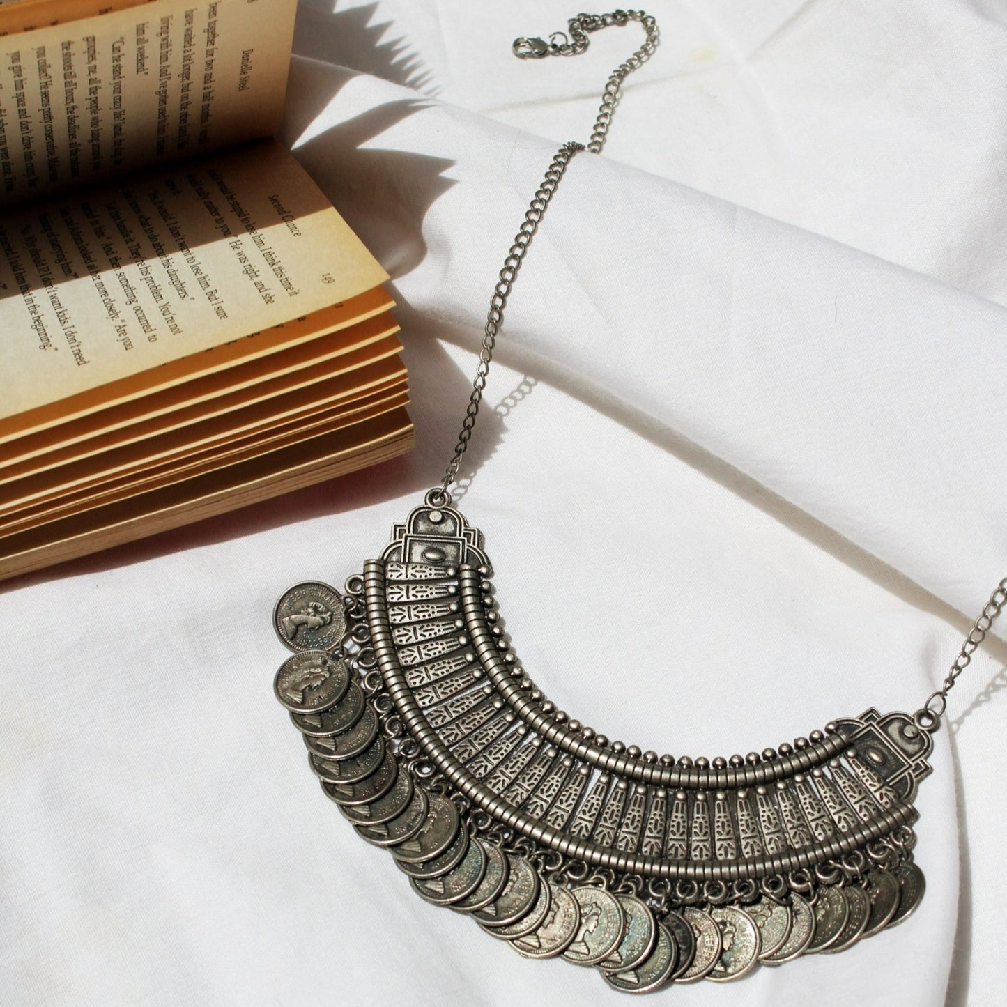 Selwa Oxidized Silver Necklace