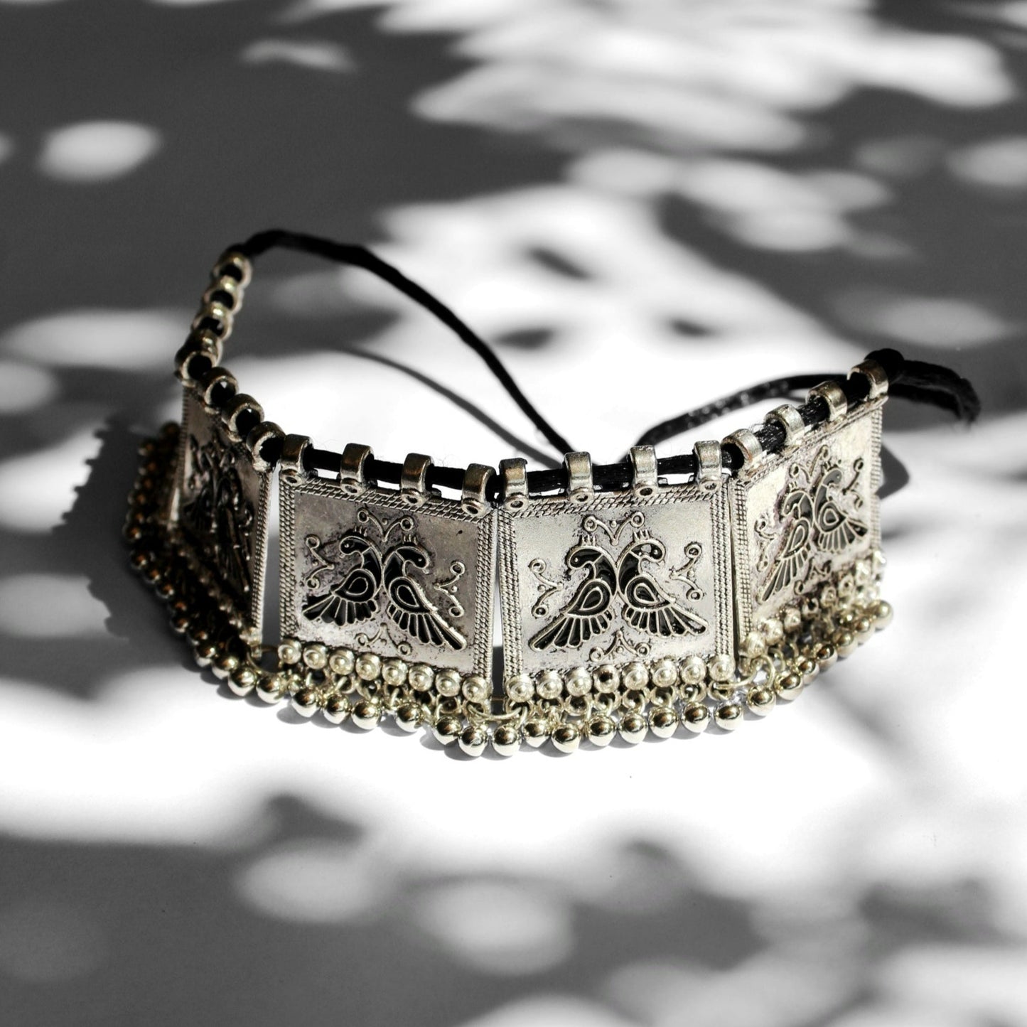 Roohi Oxidized Silver Necklace