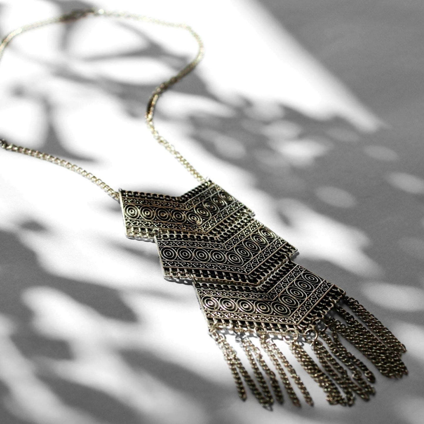 Zarqa Oxidized Silver Necklace