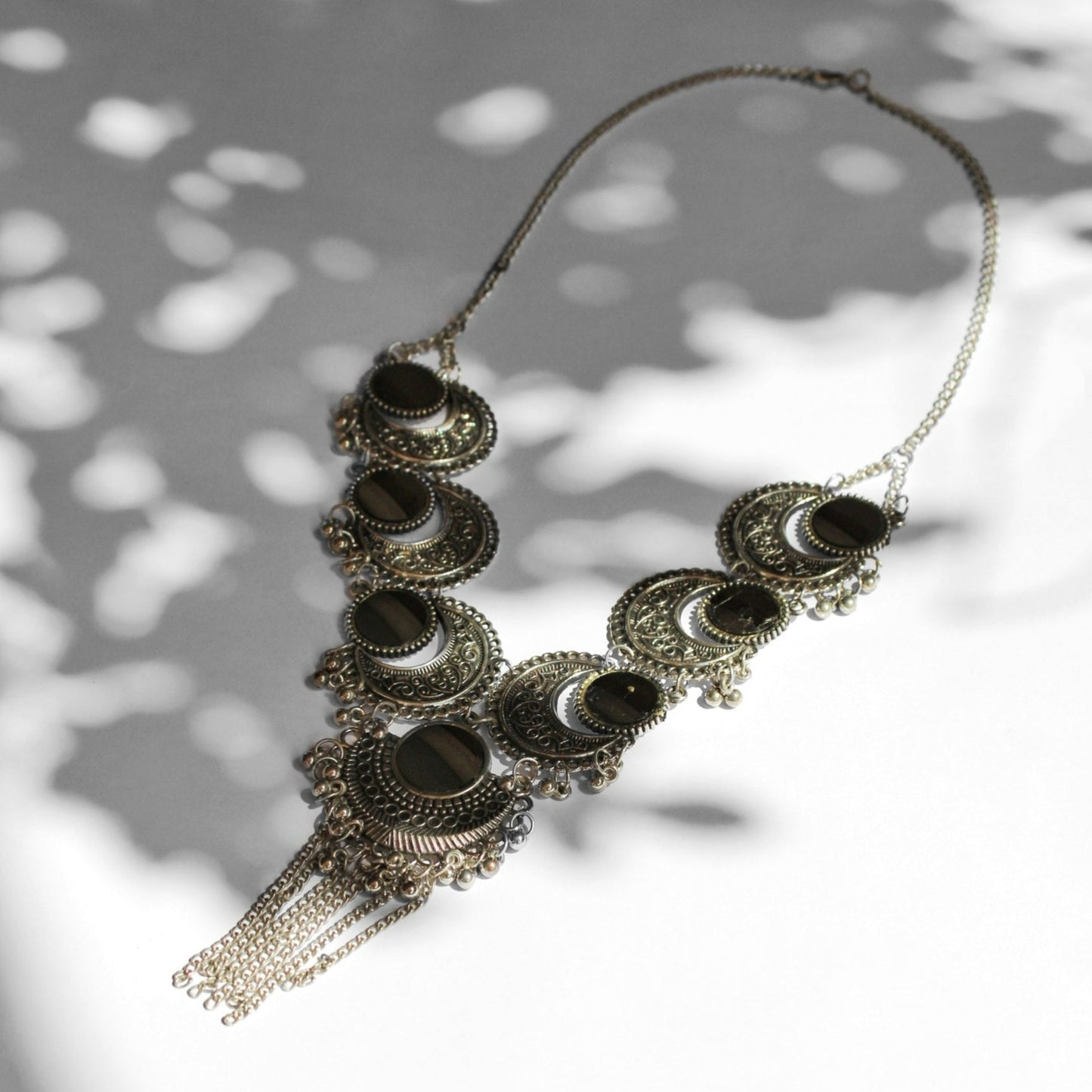 Hana Oxidized Silver Necklace