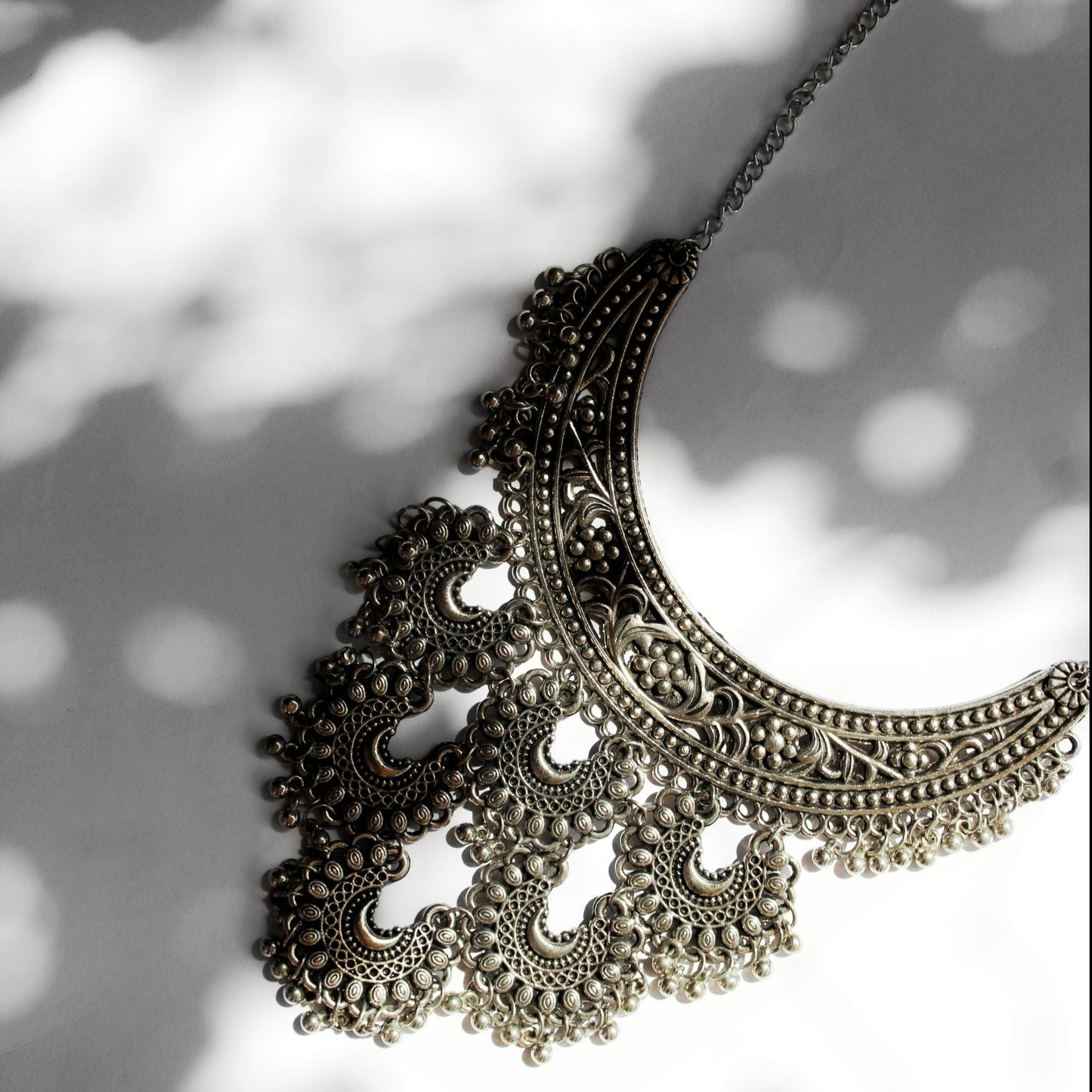 Nahal Oxidized Silver Necklace