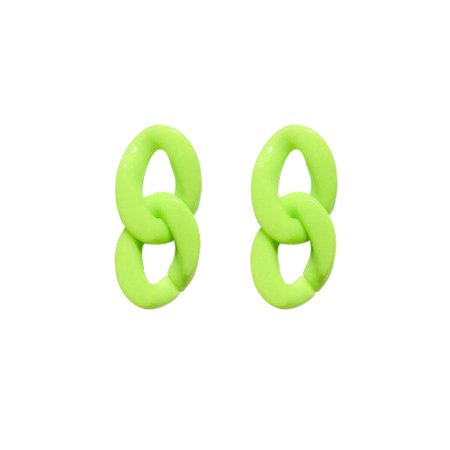Neon Green Chain Earrings
