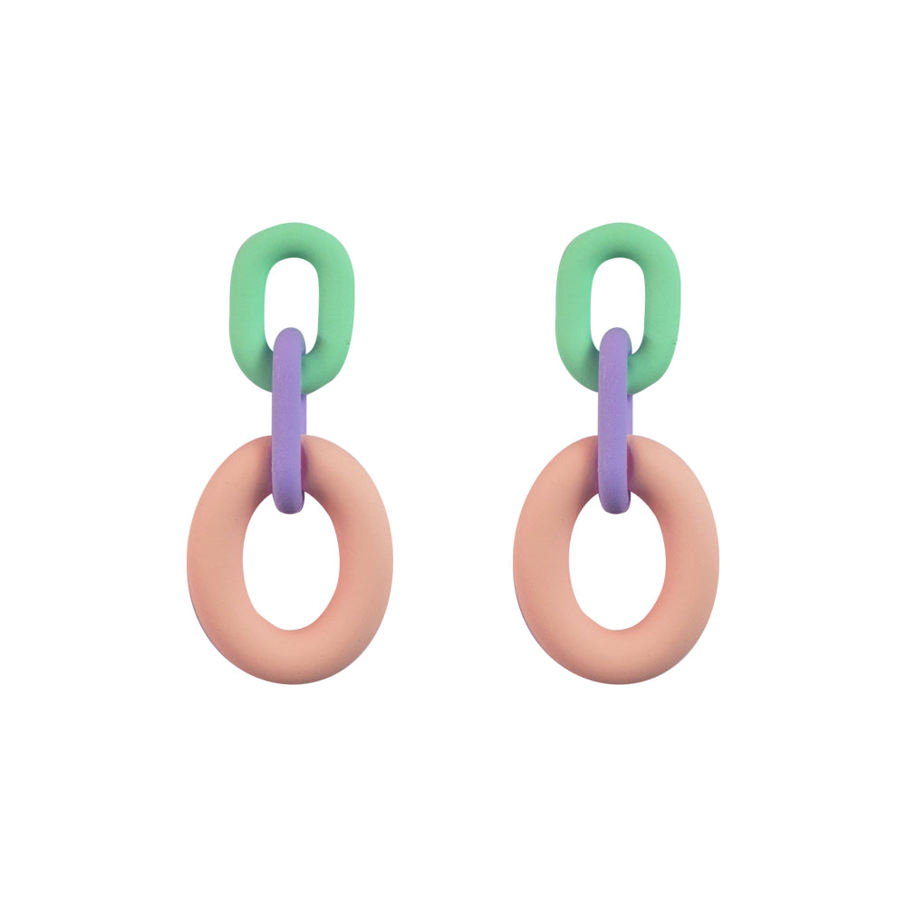 Acrylic Chain 3 Color Earrings