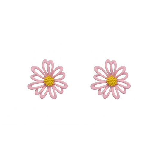 Pink Dainty Daisy Earrings