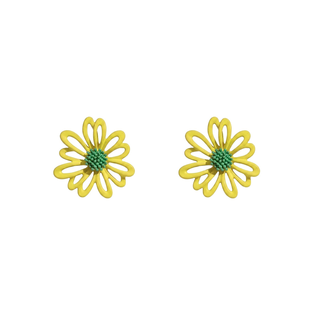 Yellow Dainty Daisy Earrings
