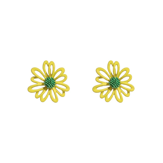 Yellow Dainty Daisy Earrings