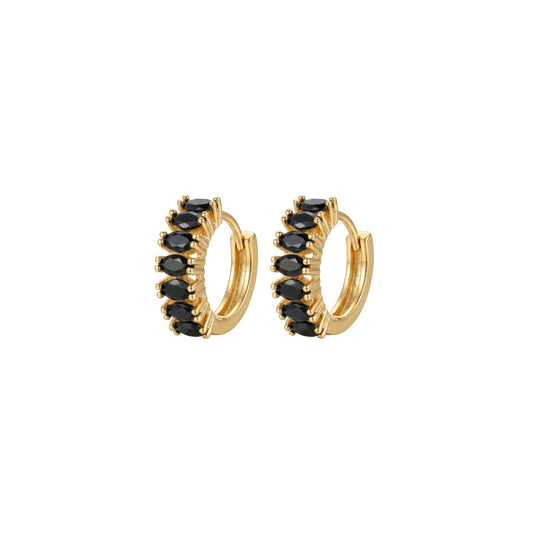 Black Small Hoops