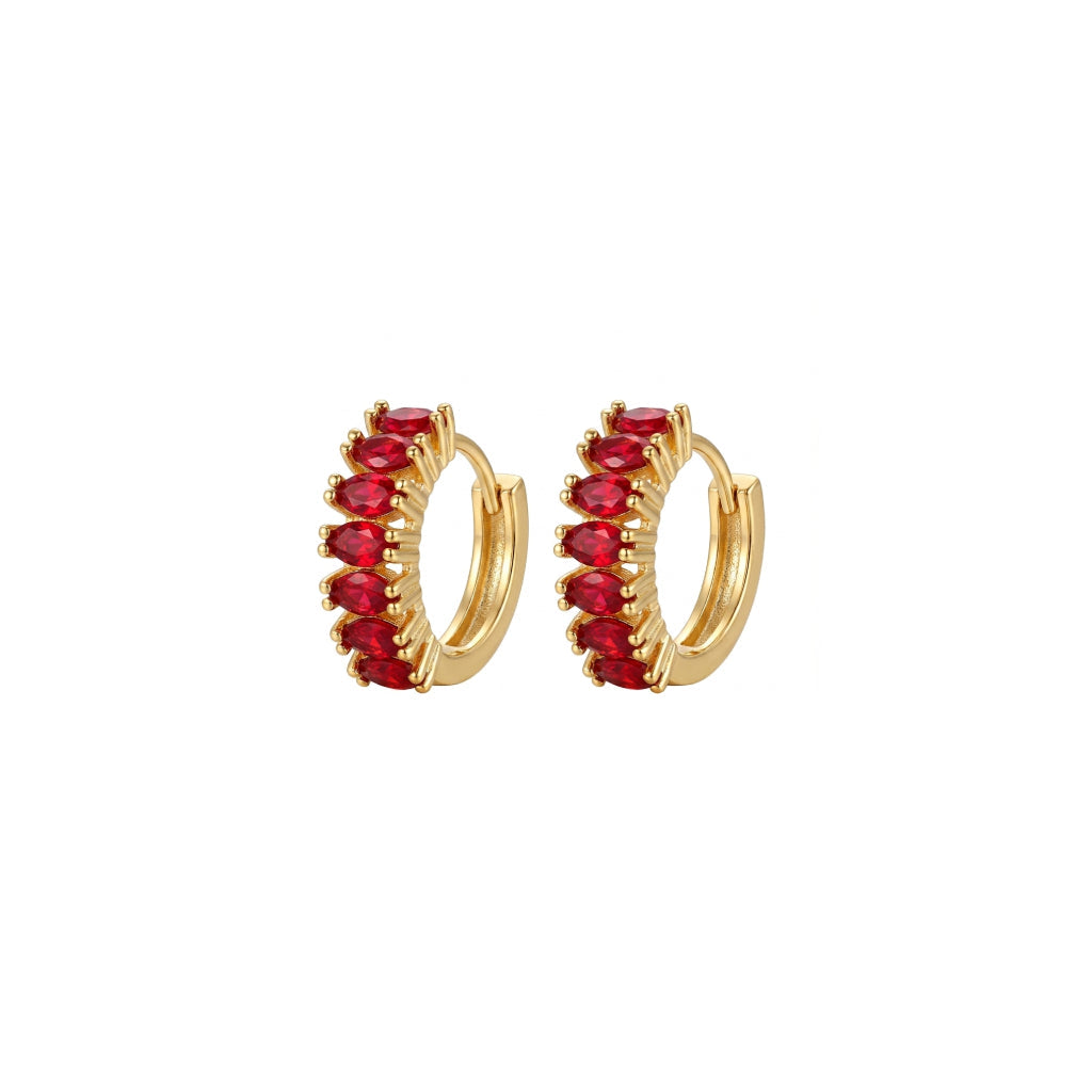 Deep Red Small Hoops