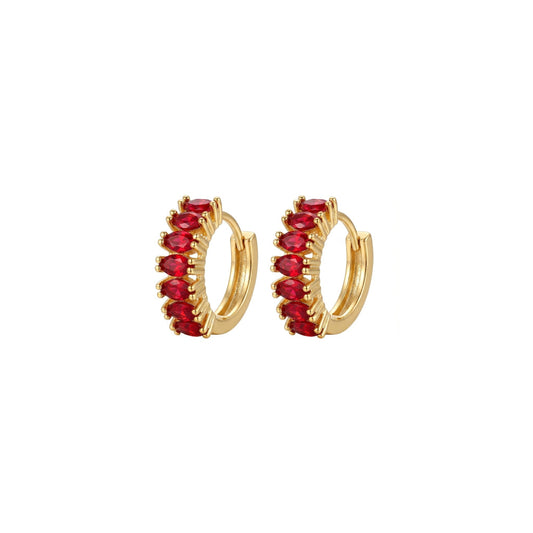 Deep Red Small Hoops