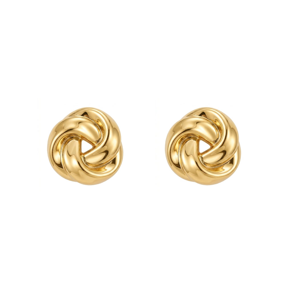 Round Gold Stud Earrings