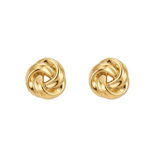 Round Gold Stud Earrings