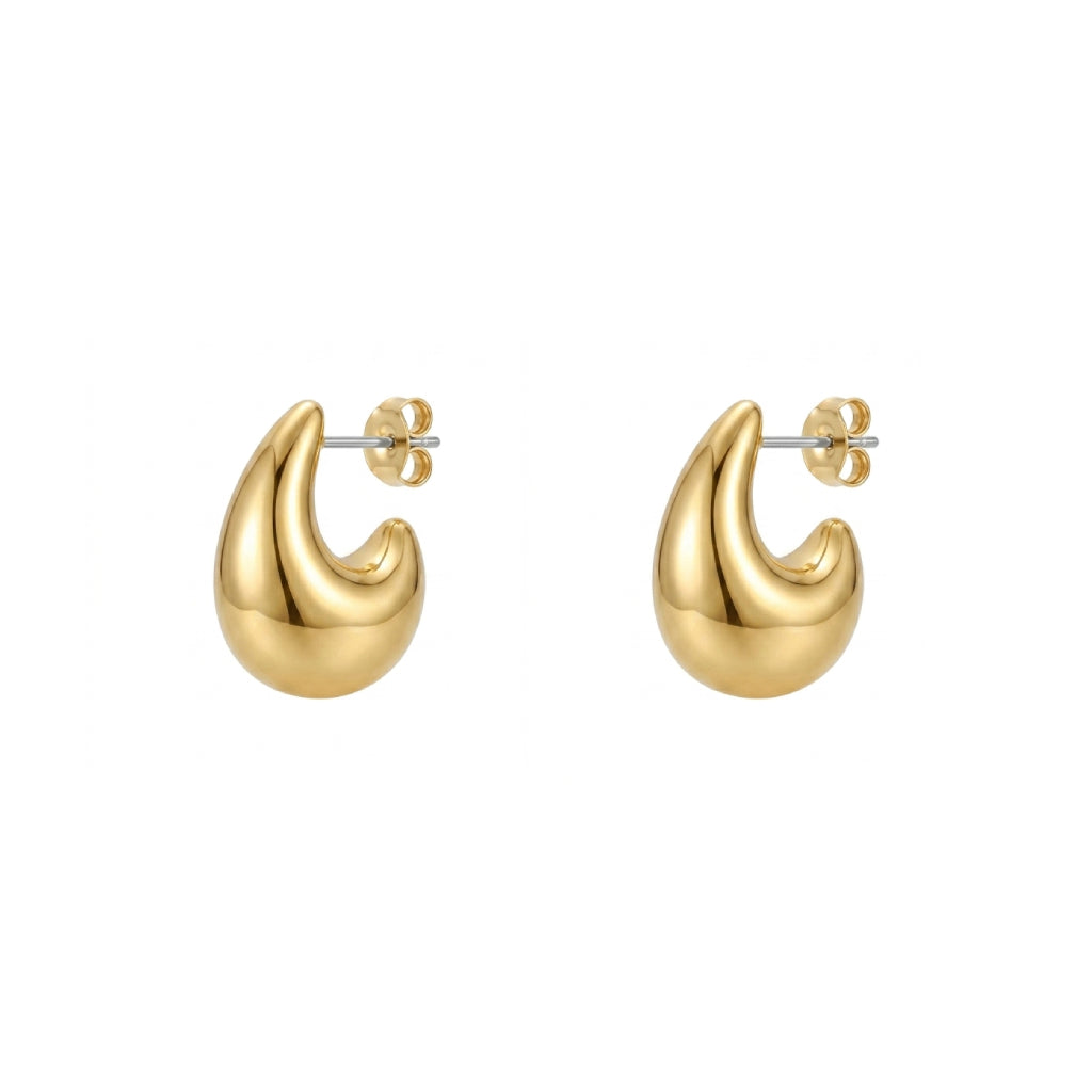 Teardrop Gold Stud Earrings