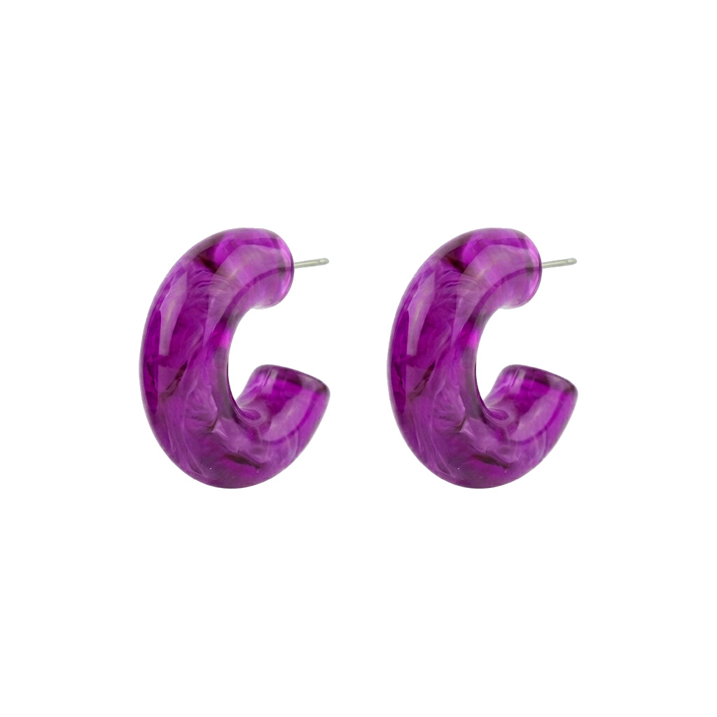 Purple Small Chunky Hoops