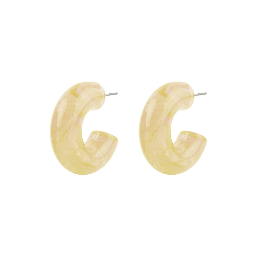 Lemon Yellow Small Chunky Hoops