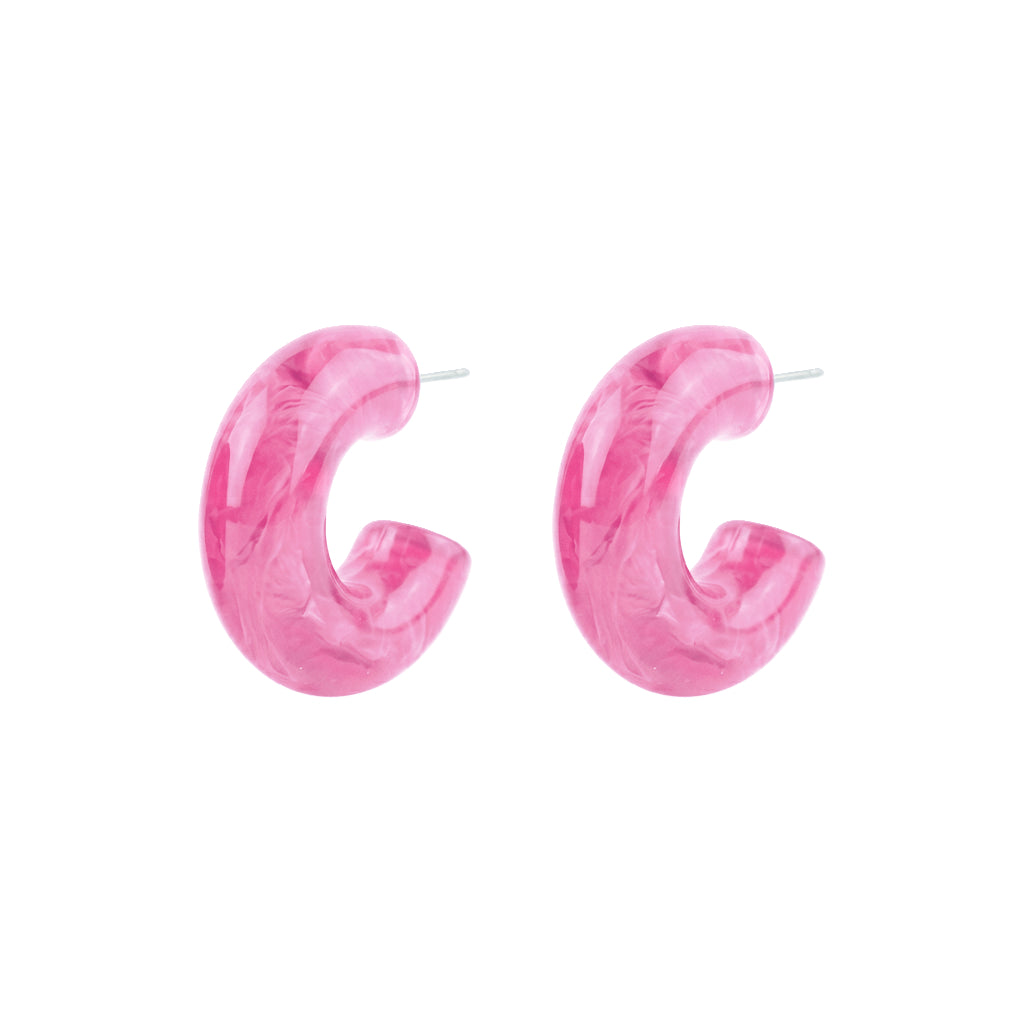 Baby Pink Small Chunky Hoops