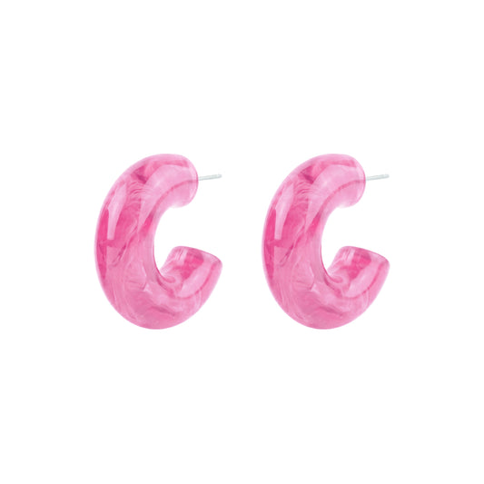 Baby Pink Small Chunky Hoops