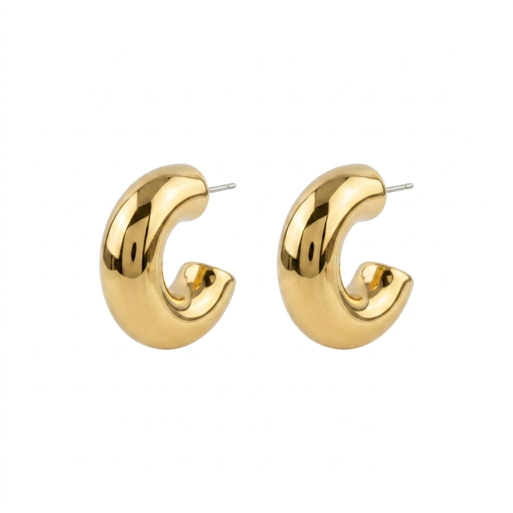 Gold Small Chunky Hoops