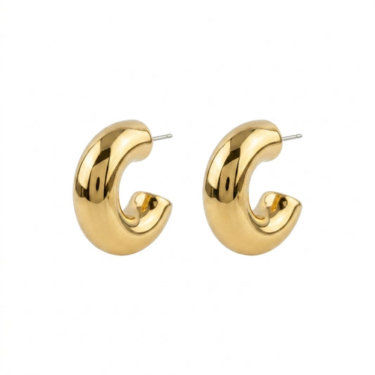 Gold Small Chunky Hoops