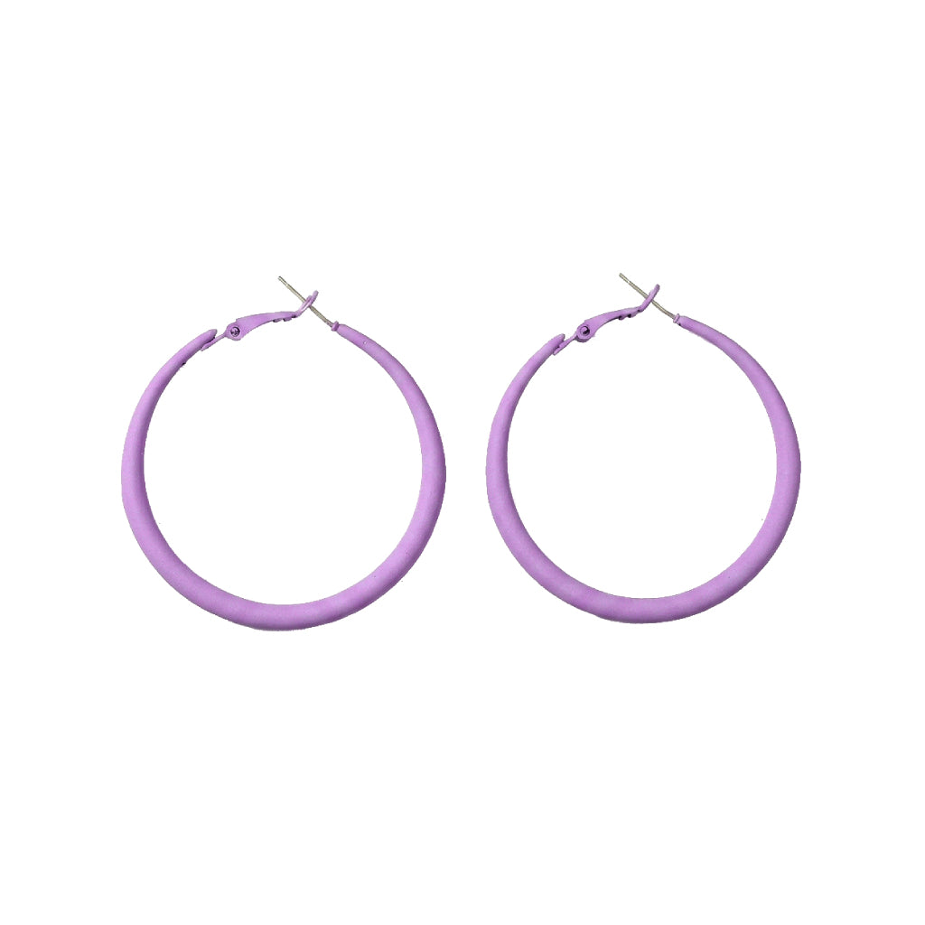Purple Matte Finish Metal Hoops