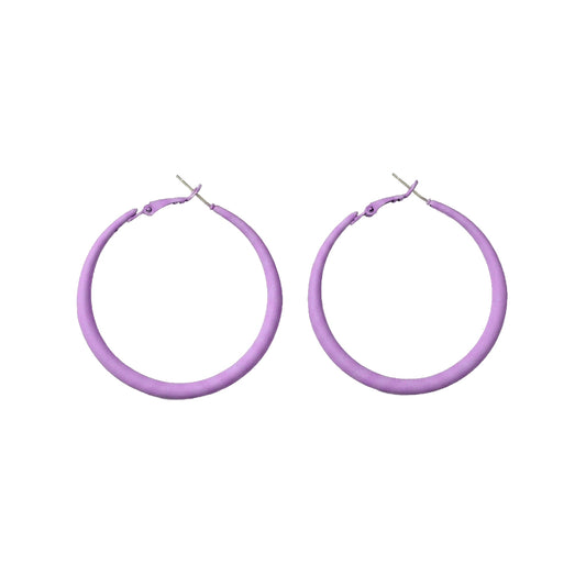 Purple Matte Finish Metal Hoops