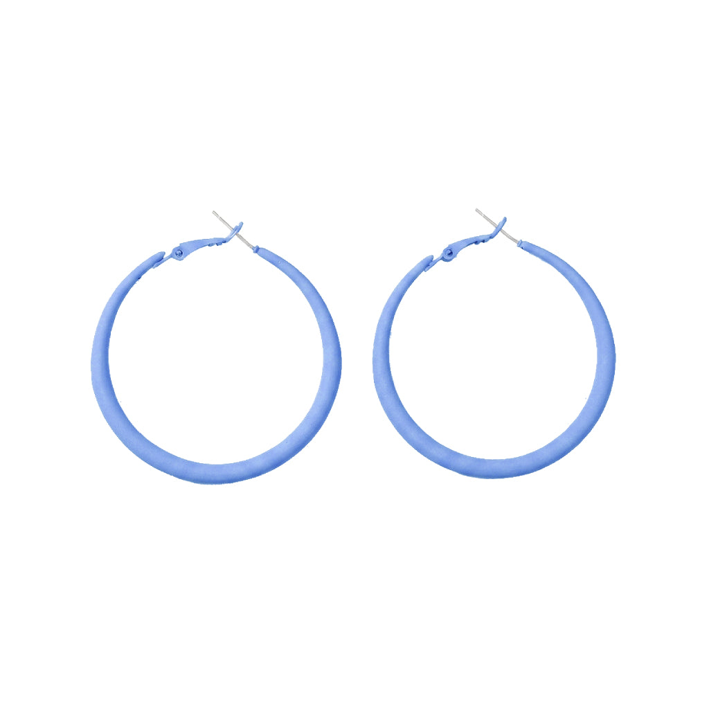 Blue Matte Finish Metal Hoops