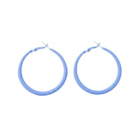 Blue Matte Finish Metal Hoops