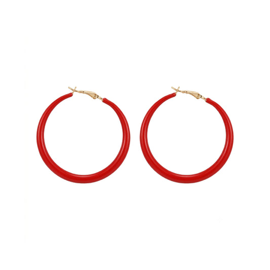 Red Glossy Hoops