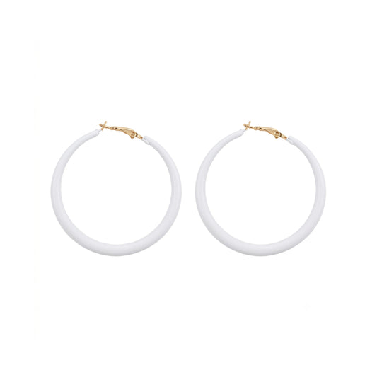 White Glossy Hoops