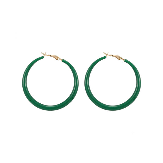 Green Glossy Hoops