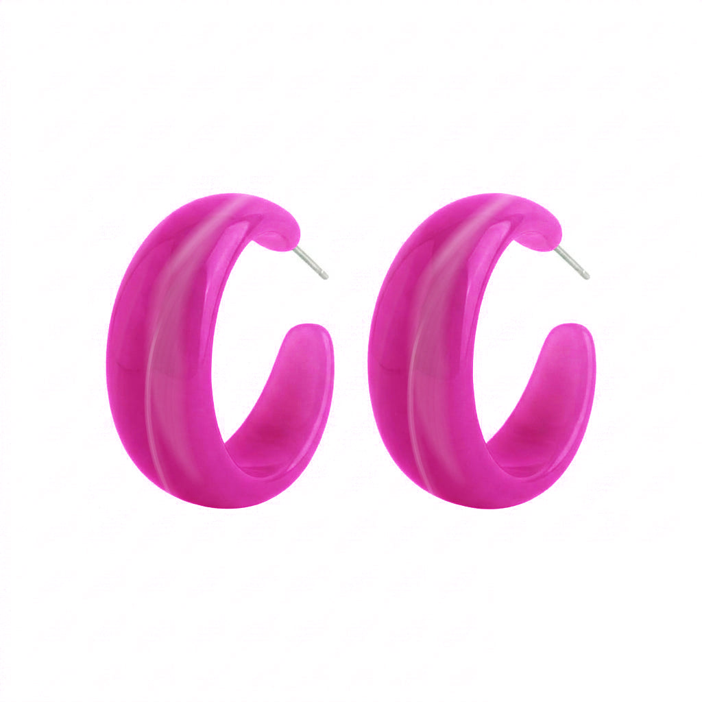 Fucsia Pink Chunky Hoops