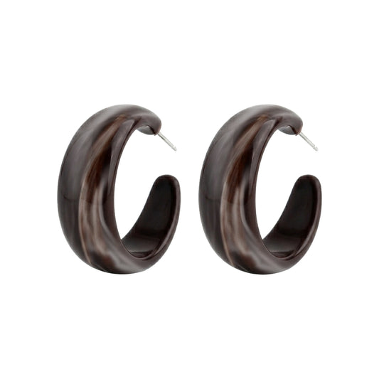 Dark Brown Chunky Hoops