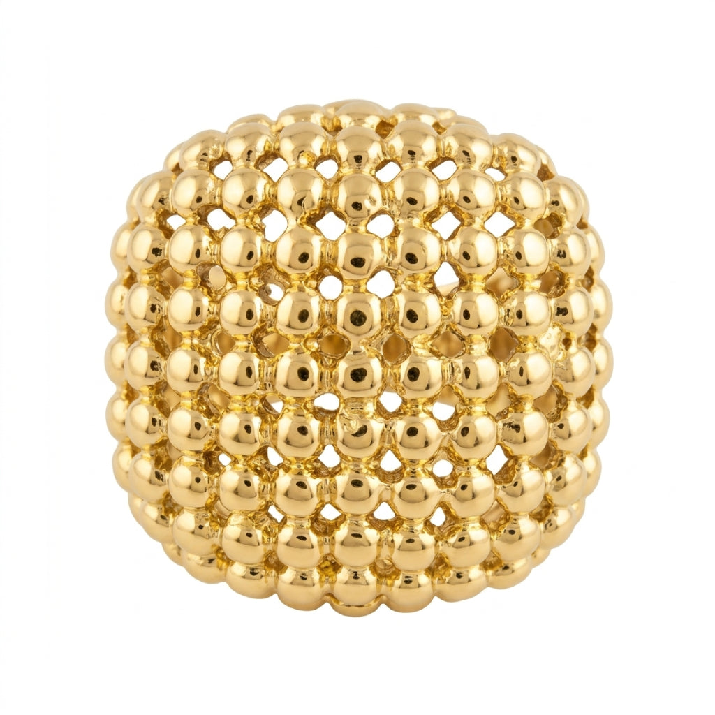 Chunky Dot Grid Gold Ring