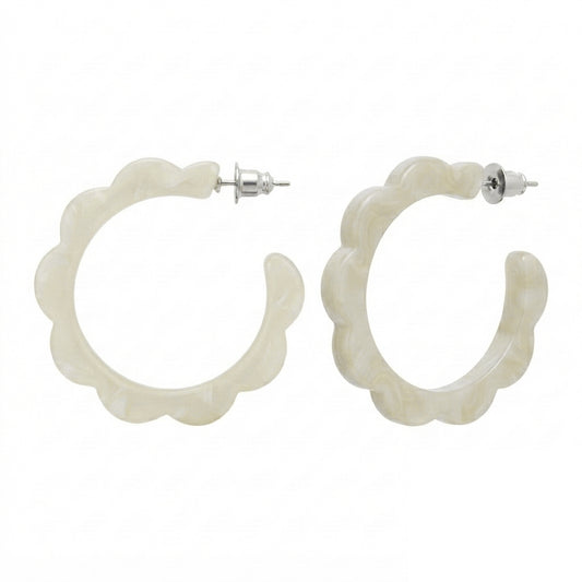 Milky White Flower Hoops
