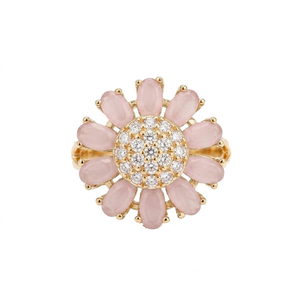 Pink and Gold Daisy Ring