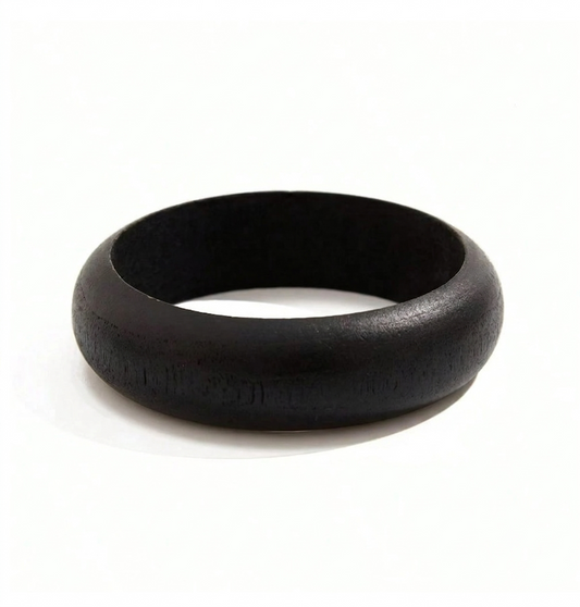 Black Plain Wood Bangle