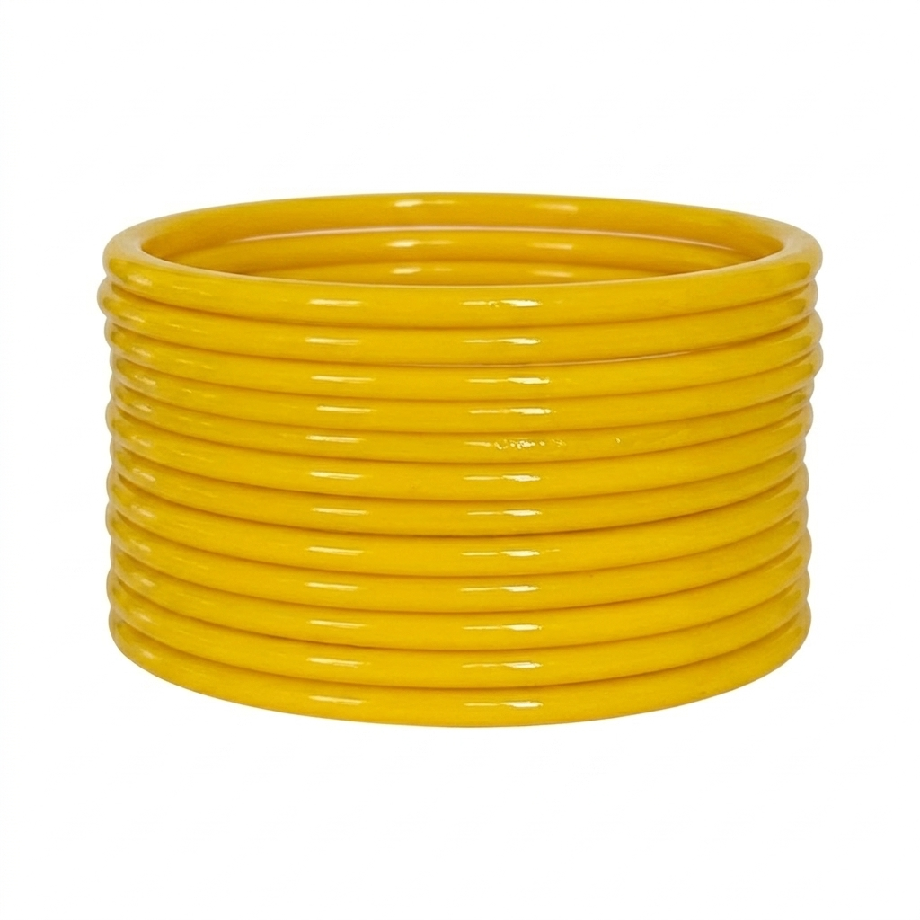 Yellow Glass Bangles