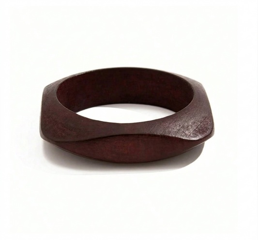 Brown Square Wood Bangle