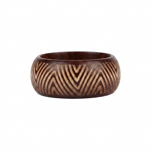 Chevron Pattern Wood Bangle