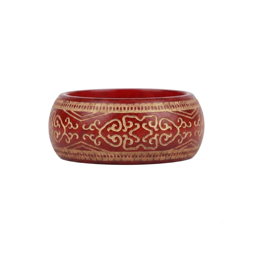Oriental Pattern Wood Bangle